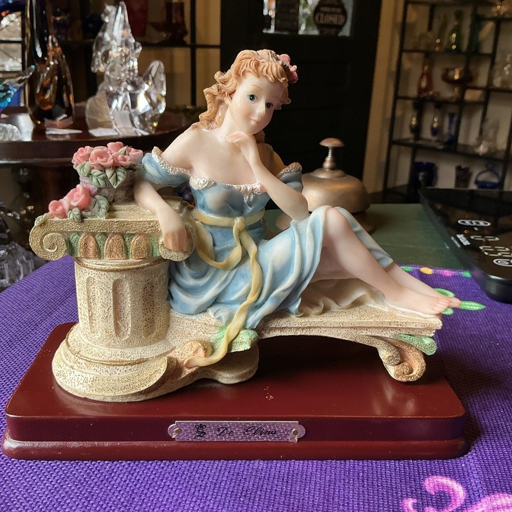 Victorian Lady Figurine De Elina Giovanni Collection Lady Sitting On Bench